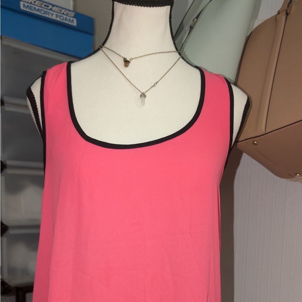 Forever 21 Pink Tank Top with Black Trim